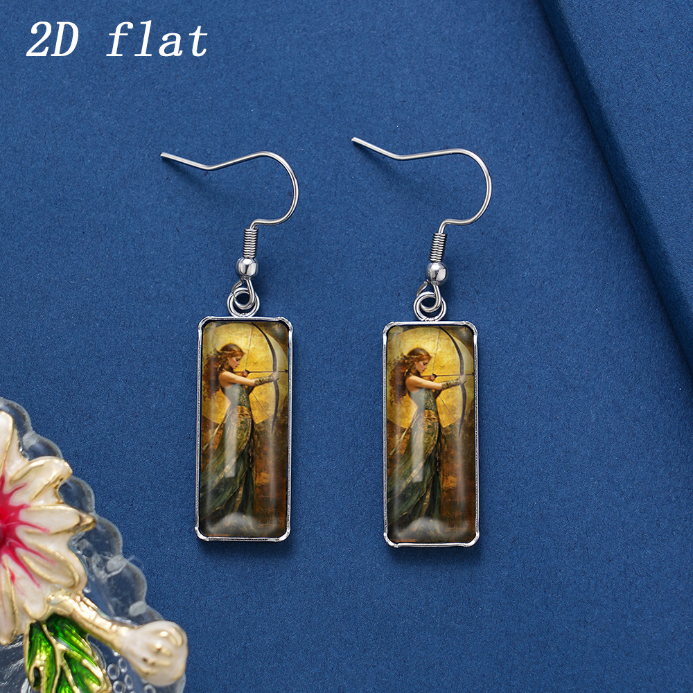 Women's Vintage Huntress Archer Silhouette Faux Gemstone Earrings